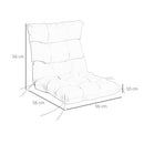 Outsunny Garden Back Chair Cushion Patio Seat Cushion Pad Outdoor & Indoor Use - Light Grey