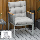 Outsunny Garden Back Chair Cushion Patio Seat Cushion Pad Outdoor & Indoor Use - Light Grey