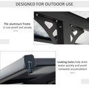 Outsunny Outdoor Patio Wall-mounted 4.35 X 3(m) Gazebo Pergola, Aluminum Post, PC Roof