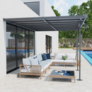 Outsunny Outdoor Patio Wall-mounted 4.35 X 3(m) Gazebo Pergola, Aluminum Post, PC Roof