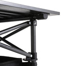 Livingandhome Aluminum Roll-Top Foldable Camp Table with Mesh Shelf