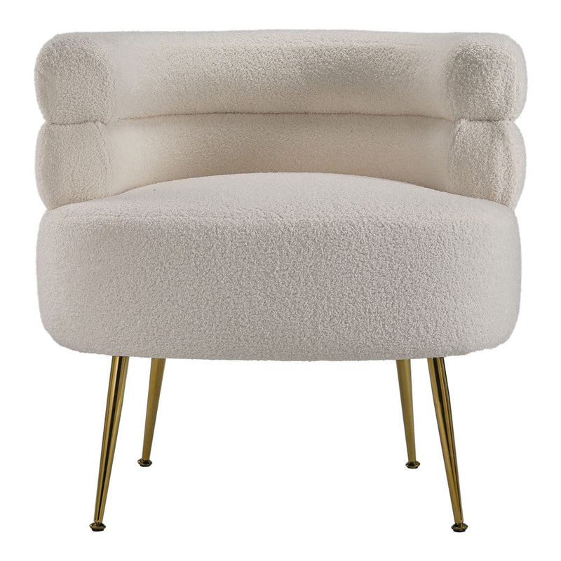 Livingandhome Curved Upholstered Single Sofa Accent Chair