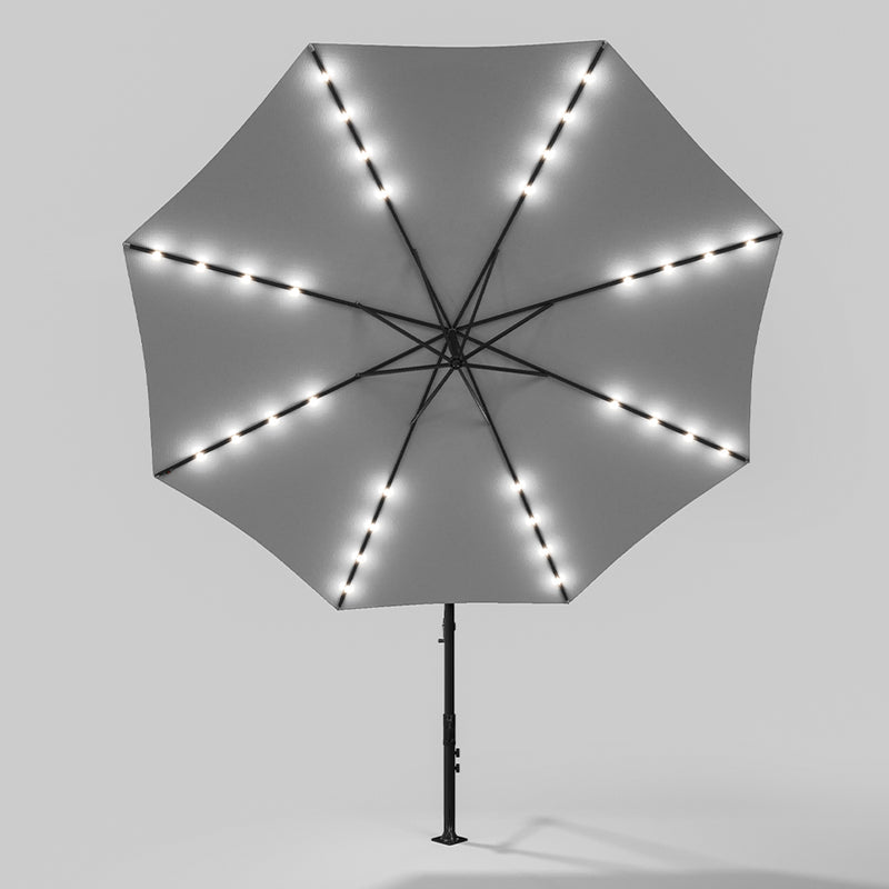 Livingandhome Outdoor 32 LED Lighted Patio Umbrella With Crank Lift System