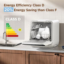 COMFEE White Countertop Dishwasher With A Visible Door