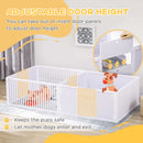 PawHut Wooden Dog Pen Pet Playpen 7 Panels Puppy Pen for Indoors - White