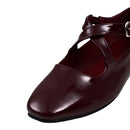 Casual Closed Toe Loafers Cross-Strap Mary Jane Shoes With Low Heel