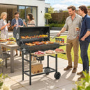 Outsunny Charcoal Grill, Charcoal BBQ Grill With Foldable Shelves