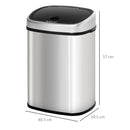 Sensor Dustbin Automatic Touchless Rubbish Garbage Waste Bin 48L