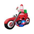 Lifeideas 6FT/1.8M Santa on Motorbike Christmas Inflatable Decoration with LED Lights