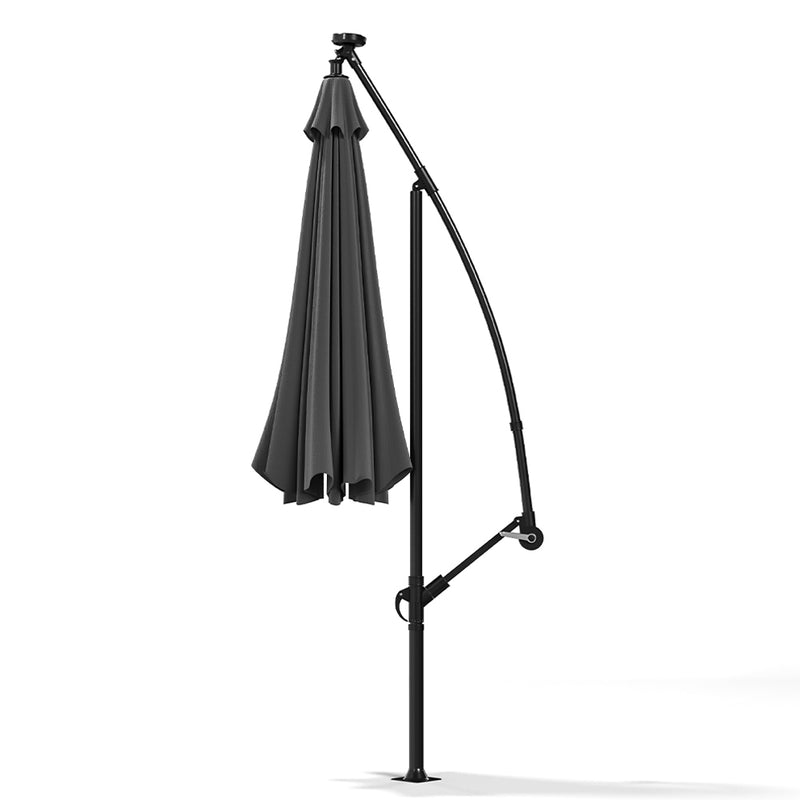 Livingandhome Outdoor 32 LED Lighted Patio Umbrella With Crank Lift System