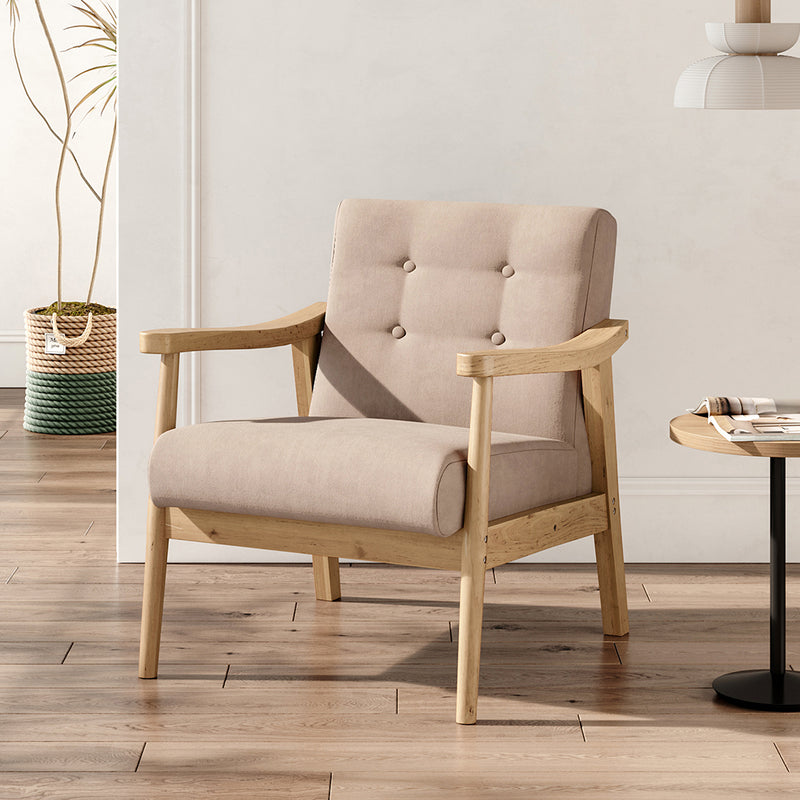 Livingandhome Modern Upholstered Armchair with Wooden Frame