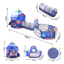 Kidkid 3 in 1 Aerospace Theme Play Tent with Play Tunnel, Ball Pit