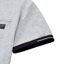 Turn Down Collar Short Sleeve Polo Shirt - Grey