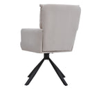 Livingandhome Modern Upholstered Swivel Armchair with Black Legs