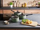 Morphy Richards 3 Piece Recycled Aluminium Saucepan Set - Green