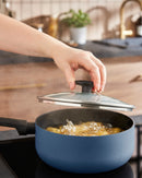 Morphy Richards 3 Piece Recycled Aluminium Saucepan Set - Blue