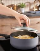 Morphy Richards 3 Piece Recycled Aluminium Saucepan Set - Grey