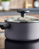 Morphy Richards 3 Piece Recycled Aluminium Saucepan Set - Grey