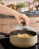 Morphy Richards 3 Piece Recycled Aluminium Saucepan Set - Cream