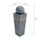 Garden Sanctuary Modern Style Trapezoidal Water Polo Fountain with Warm Light Outdoor