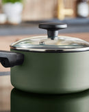 Morphy Richards 5 Piece Recycled Aluminium Saucepan Set - Green