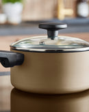 Morphy Richards 5 Piece Recycled Aluminium Saucepan Set - Cream