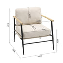 Livingandhome Metal and Wood Frame Linen Armchair