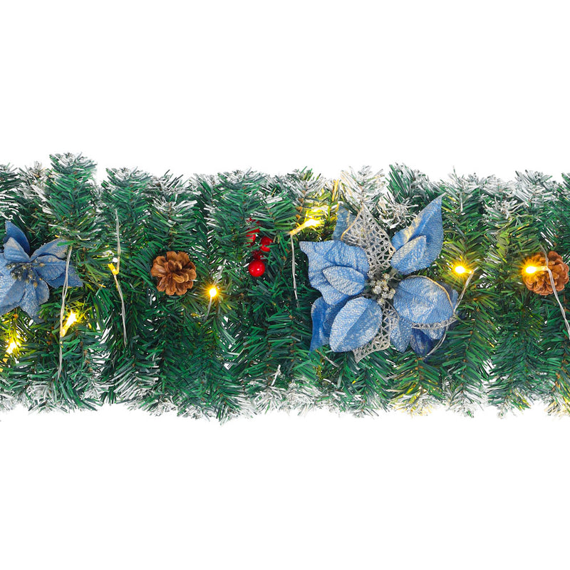 Lifeideas 270cm Artificial Spruce Garland with 50 Warm White LED Lights