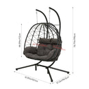 Breeins 2-Seater Swing Hanging Egg Chair With Metal Stand