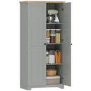 HOMCOM 172cm Wooden Storage Cabinet Cupboard With 4 Shelves Grey