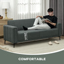 HOMCOM 3 Seater Sofa, Modern Fabric Couch with Channel Tufted