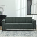 HOMCOM 3 Seater Sofa, Modern Fabric Couch with Channel Tufted