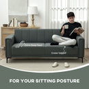 HOMCOM 3 Seater Sofa, Modern Fabric Couch with Channel Tufted