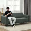 HOMCOM 3 Seater Sofa, Modern Fabric Couch with Channel Tufted