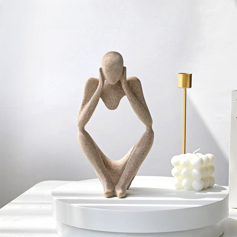 Lifeideas Resin Sculpture Art Abstract Meditator Statue Tabletop Ornament