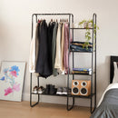 Lifeideas Metal Freestanding Garment Rack in Black with 1 Hanging Rod and 4 Shelves