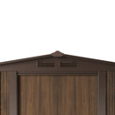 Breeins 4x8FT Metal Garden Storage Shed With Log Storage