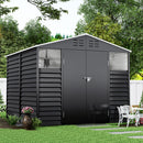 Breeins Durable Charcoal Tool Shed With Shelves