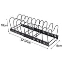 Livingandhome Expandable Pot Pan Lid Rack Pan Organiser with 10 Dividers