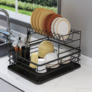 Livingandhome 2-Tier Metal Kitchen Dish Drainer Rack