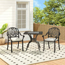Breeins Black 3-Piece Cast Aluminum Outdoor Dining Set With Cushions