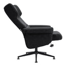 Faux Leather Swivel Armchair With Footstool