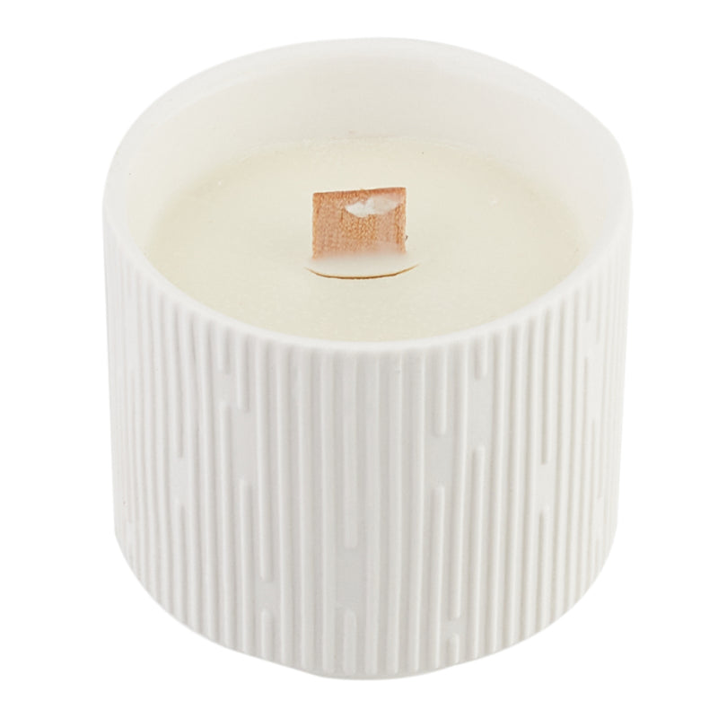 Lifeideas Ceramic Wood Wick Soy Wax Scented Candle