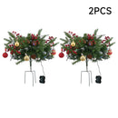 Lifeideas 2pcs Artificial Christmas Planter Bushes Decorations