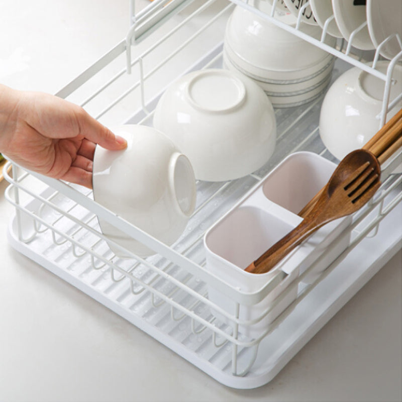 Livingandhome 2-Tier Metal Kitchen Dish Drainer Rack