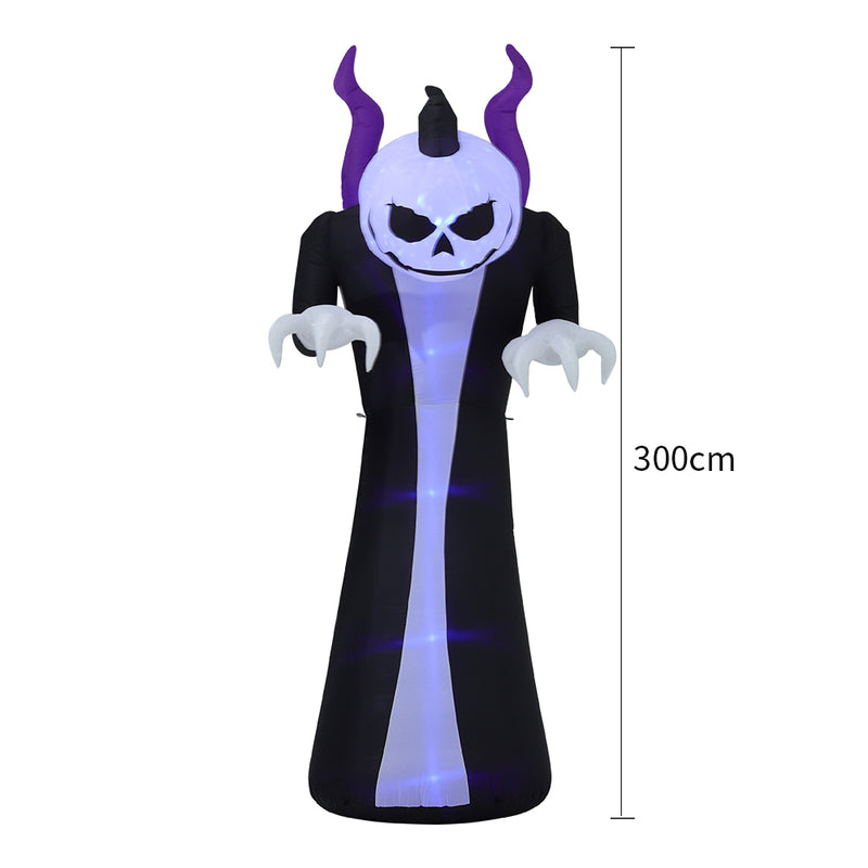 Halloween Inflatable Outdoor Ghost with Raising Hands and LED Lights Yard Decoration