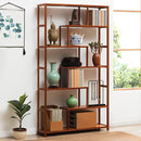 Livingandhome 7-Tier Wooden Bookcase Display Stand