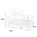 Lifeideas 2-Tier Metal Dish Rack with Utensil Holder Dish Drainer for Kitchen Counter