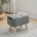 Livingandhome Versatile Linen Ottoman with Storage Pocket