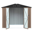 4*6FT / 6*8FT Metal Garden Storage Shed with Lockable Door